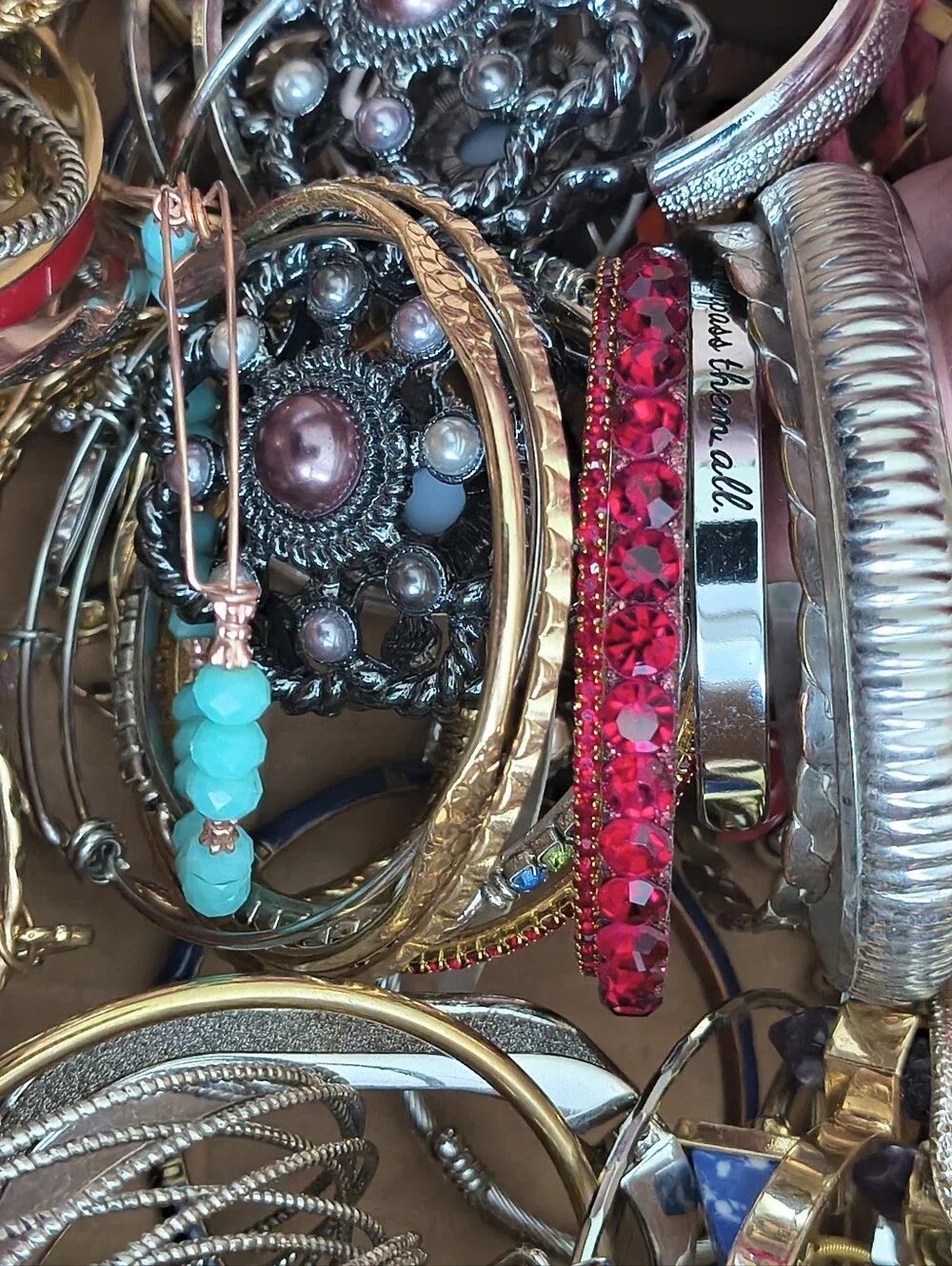 60 Bangle Bracelet For $30! Mixed Variety. All Wearable. Lot #2